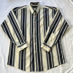 VTG Loafers Reed St James Mens L Bold Striped Button Down Long Sleeve Shirt EUC